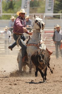 Matt Shiozawa’s 11.8-second run during the fourth performance of the Cheyenne Frontier Days Rodeo. CFD photo by Dan Hubbell