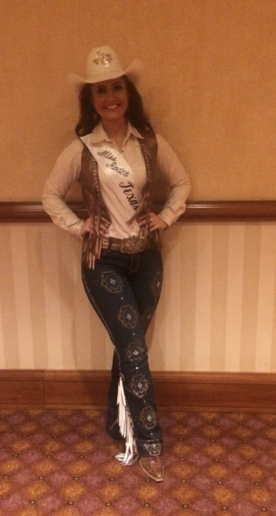Miss Rodeo Texas in her award-winning, custom modified Wrangler jeans.