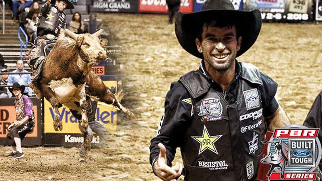 Fabiano Vieira was victorious in Oklahoma City. Photo by Andre Silva / PBRBrazil.com