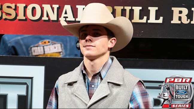 Nevada Newman is competing in this weekend's 15/15 Bucking Battle in Kansas City. Photo by Andy Watson / BullStockMedia.com.