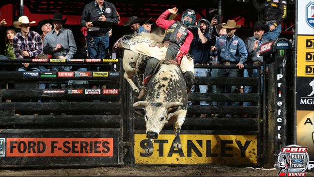No rider has lasted more than 3 seconds against Air Time this season. Photo: Andy Watson/BullStockMedia.com