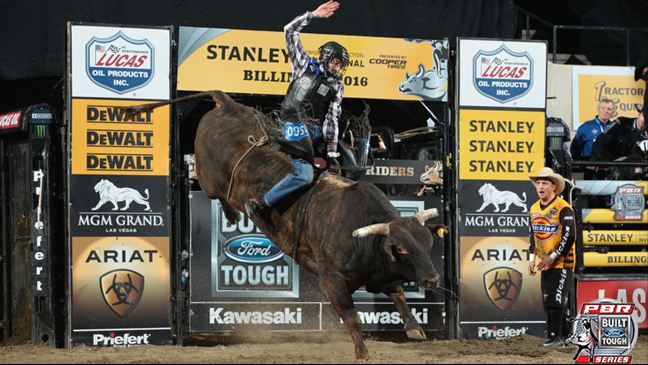 Kasey Hayes' ride was only his seventh in 36 attempts this season. Photo: Andy Watson/BullStockMedia.com