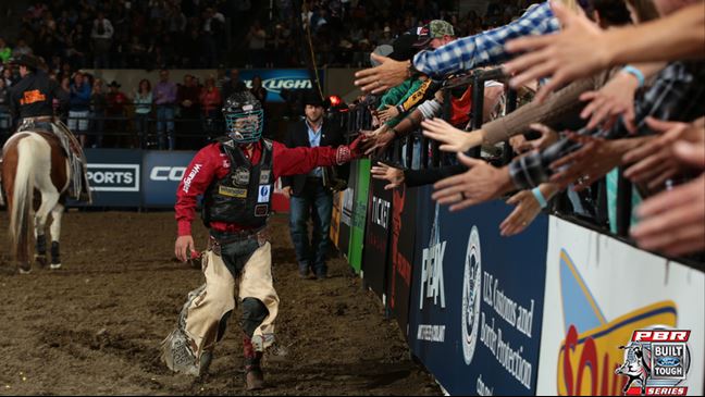 Mike Lee officially joined Guilherme Marchi in the 500 ride club Saturday. Photo: Andy Watson/BullStockMedia.com