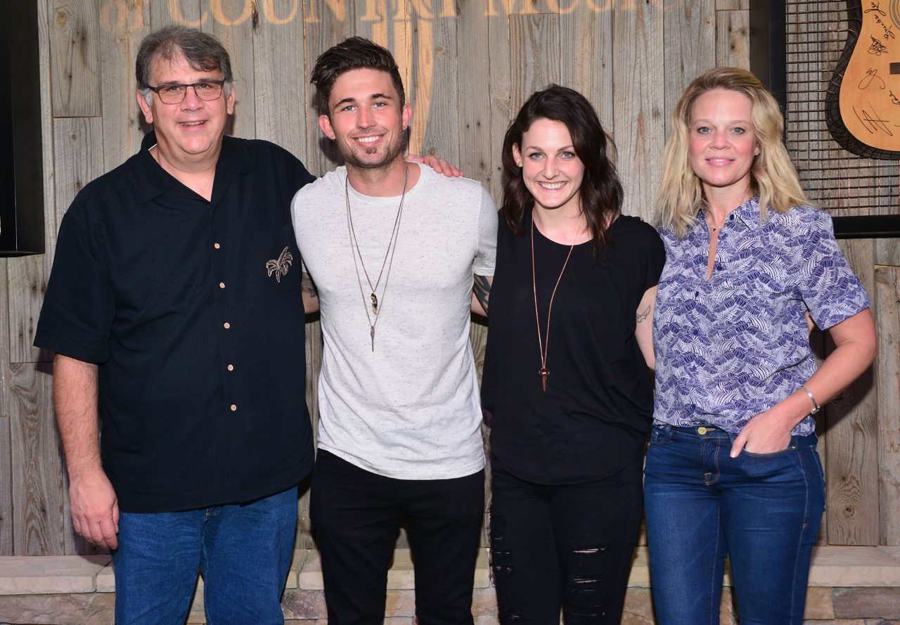 Photo L-R: Bob Romeo, ACM; Michael Ray; Katie Conway, Ontourage Management; Tiffany Moon, ACM. Photo Credit: Michel Bourquard/Courtesy of the Academy of Country Music