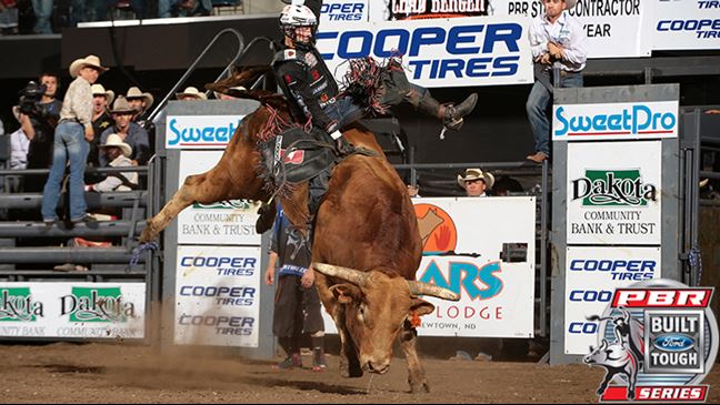 Cooper Davis rode Beaver Creek Beau in Bismarck this past June, but only three have done it in the BFTS. Photo: Andy Watson / BullStockMedia.com