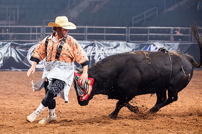Beau Schueth will be one of nine men who will be part of the Bullfighters Only event that takes place next week in conjunction with Iowa’s Championship Rodeo in Sidney. (TODD BREWER PHOTO)