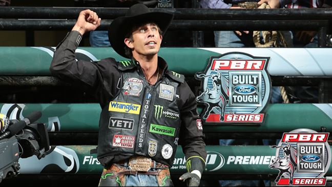 J.B. Mauney's victory in Sioux Falls was his third consecutive 15/15 Bucking Battle victory. Photo: Andy Watson / BullStockMedia.com