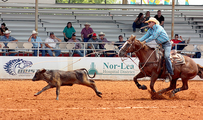 Tie-down roper Clint Cooper, who grew up in Lovington, N.M., competes during the 2015 Lea County Fair and Rodeo in his hometown. The rodeo has been recognized as one of the best in the PRCA.