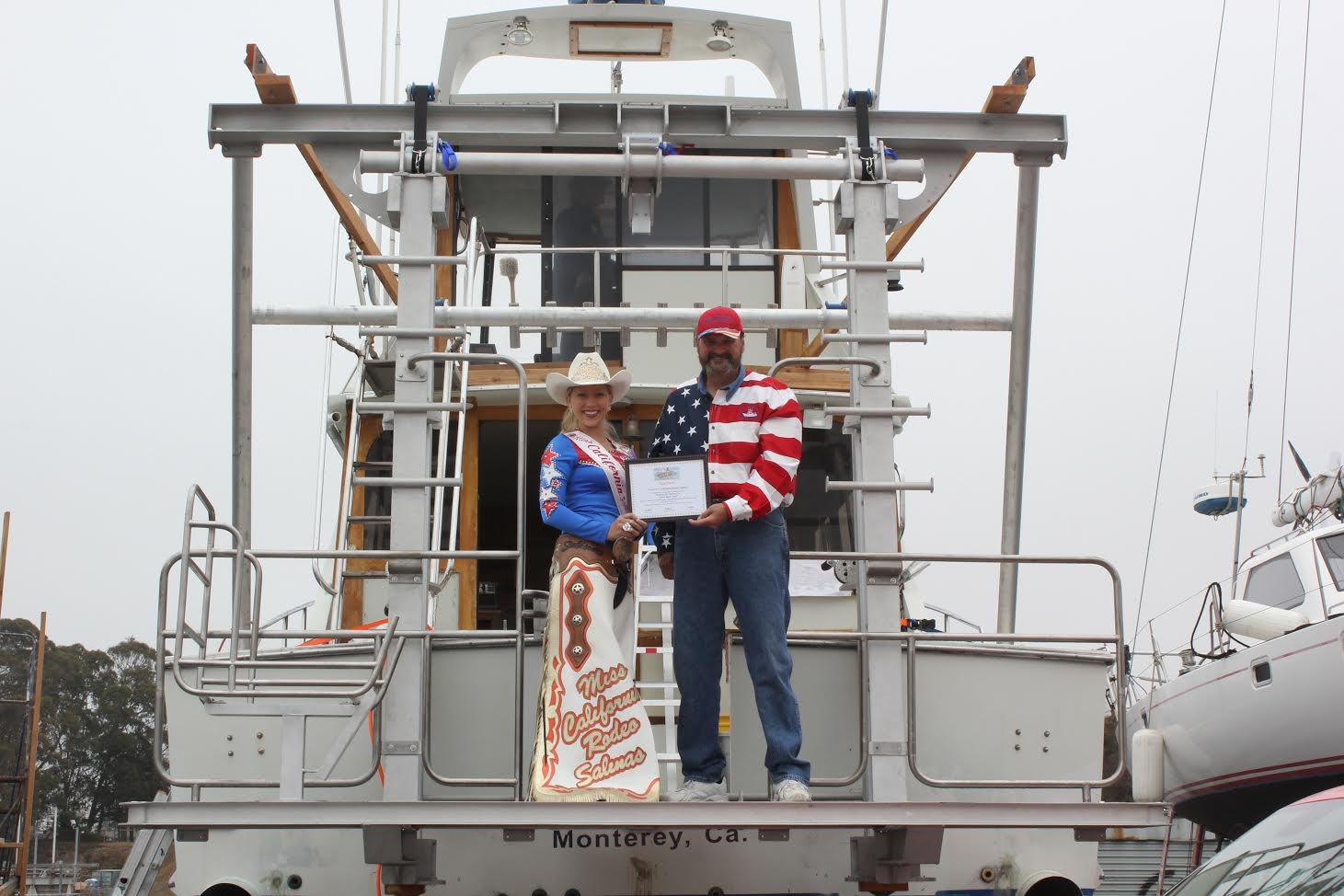 taken in 2013 as Miss California Rodeo Salinas 2012 Tracy Hinson toured the dive boat with MBV Executive Director John Whitacre as it was being built in Moss Landing. Provided by California Rodeo Inc.