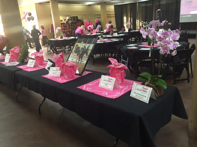 Raffle items at the 2015 Toast to the Tatas event.