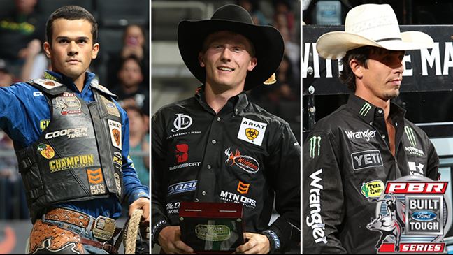 Kaique Pacheco, Cooper Davis and J.B. Mauney are favorites to win the world title. Photos: Andy Watson / BullStockMedia.com.