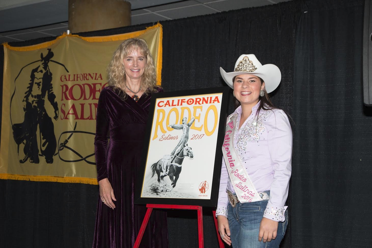 Photo by Interface Visual. Ruth Deoudes, 2017 poster artist, and Miss California Rodeo Salinas 2016 Megan Ford