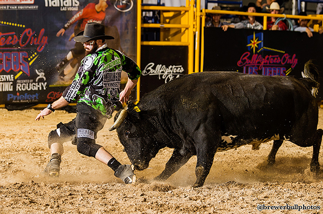 Weston Rutkowski competes during the 2015 Bullfighters Only Roughy Cup at the Las Vegas Convention Center. Rutkowski will be one of the top bullfighters in the BFO that will be part of the seven-day competition that takes place in Las Vegas on Dec. 1-3 and 7-10. The first three days will again be at the Las Vegas Convention Center, and the final four days of the world-class freestyle bullfight will take place at the Hard Rock Hotel & Casino. (TODD BREWER PHOTO)