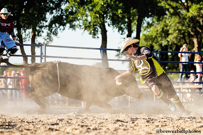 Schell Apple makes a round with a fighting bull during a Bullfighters Only session earlier this year. Apple is one of the 12 bullfighters that will be part of the Roughy Cup, set for Thursday, Dec. 1, at the Las Vegas Convention Center. Those same 12 will receive a bye into the Las Vegas Championship, set for Dec. 7-10 at the Hard Rock Hotel & Casino. (TODD BREWER PHOTO)