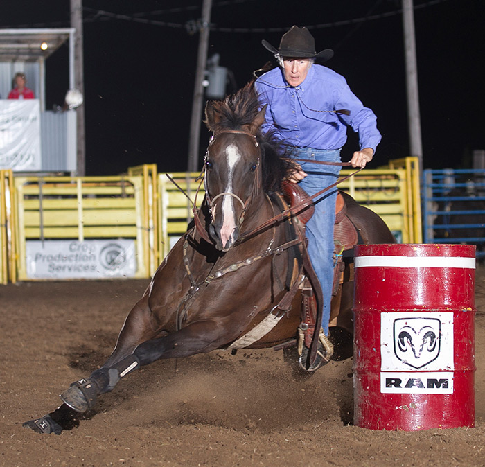 Jeanne Anderson-2016 Longford (Kan.) Rodeo Barrel Winner Photo by Kent Kerschner